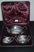 Boxed Silver Tea Set - Edinburgh 1891 by Hamilton & Inches