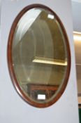 Mahogany Framed Bevelled Edge Wall Mirror