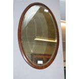 Mahogany Framed Bevelled Edge Wall Mirror