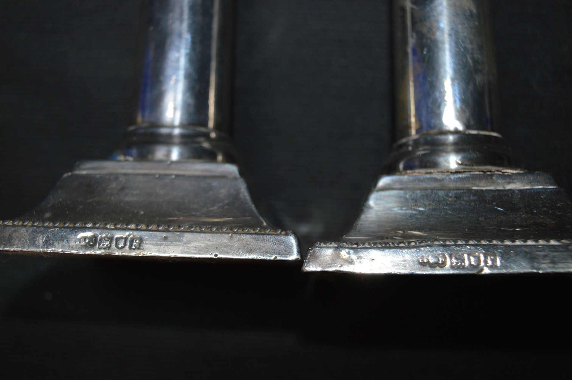 Pair of Square Hallmarked Silver Candlesticks - Image 2 of 2