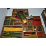 Five Wooden Trays of Assorted Meccano