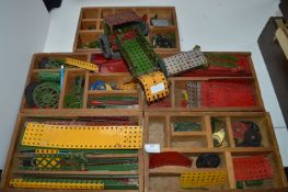 Five Wooden Trays of Assorted Meccano