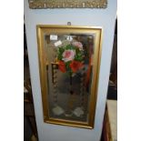 Gilt Framed Wall Mirror with Floral Motif