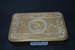 Christmas 1914 WWI Brass Chocolate/Tobacco Tin Issued by Queen Mary