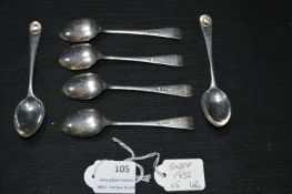 Six Silver Teaspoons - Sheffield 1932, approx 48g total