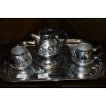 Swan Brand Tea Set on Tray