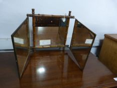 Japanese Lacquered Folding Wall Mirror