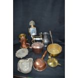 Collection of Vintage Metalware Including BRass Pa