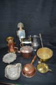 Collection of Vintage Metalware Including BRass Pa