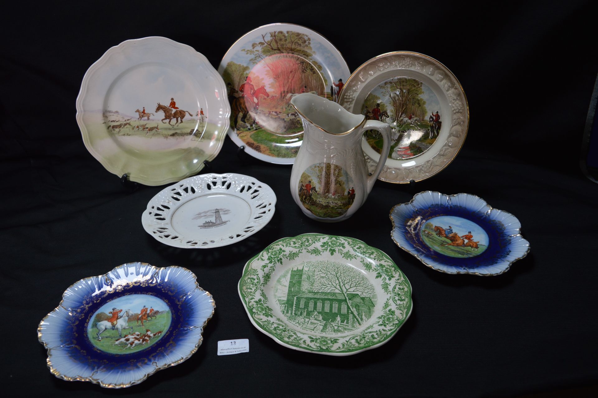 Collection of Decorative Wall Plates Including Hun