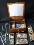 Jewellery Box Containing Assorted Costume Jeweller
