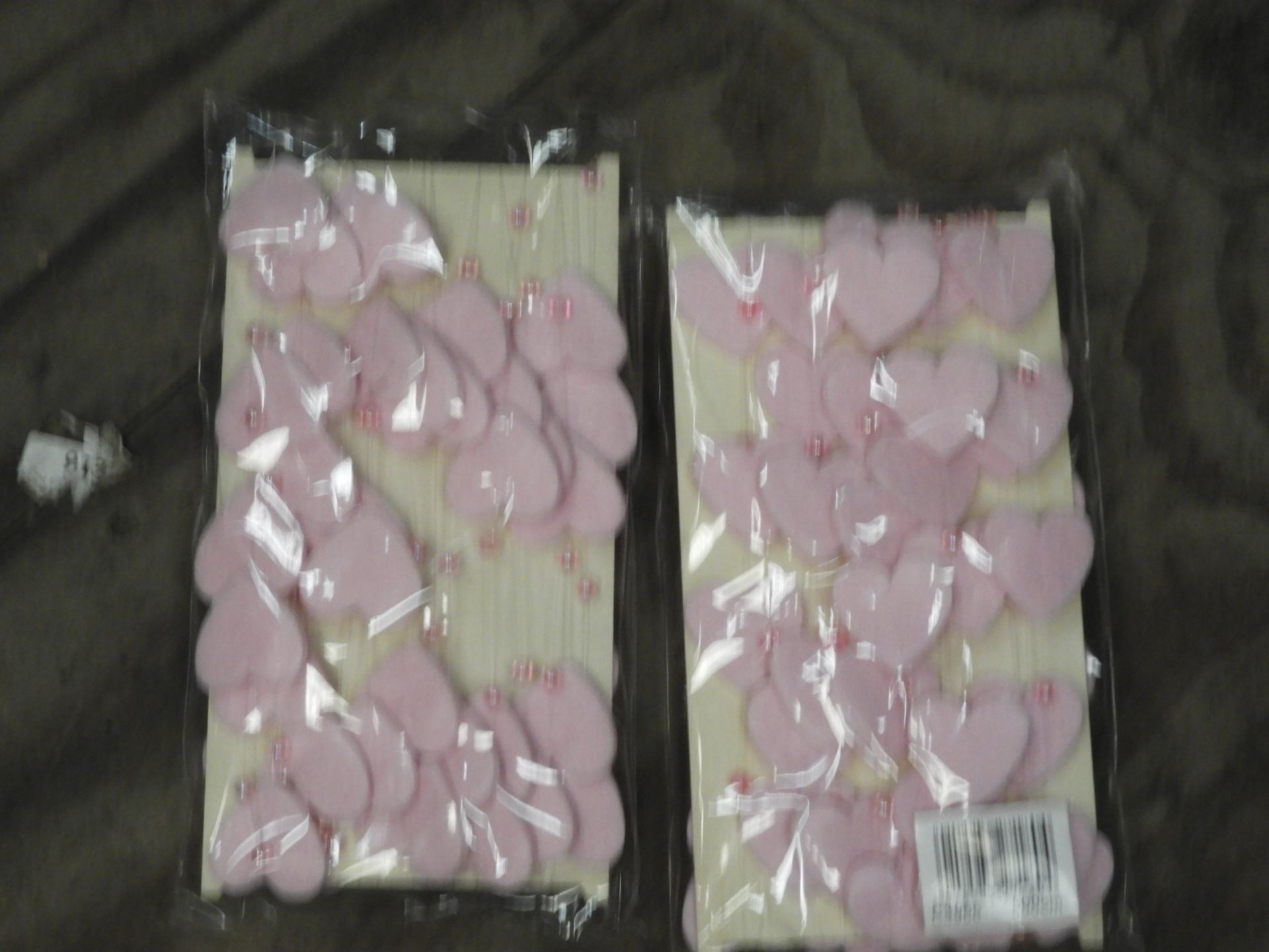 Two Boxes Containing 12 5m Lengths of Pink Heart a