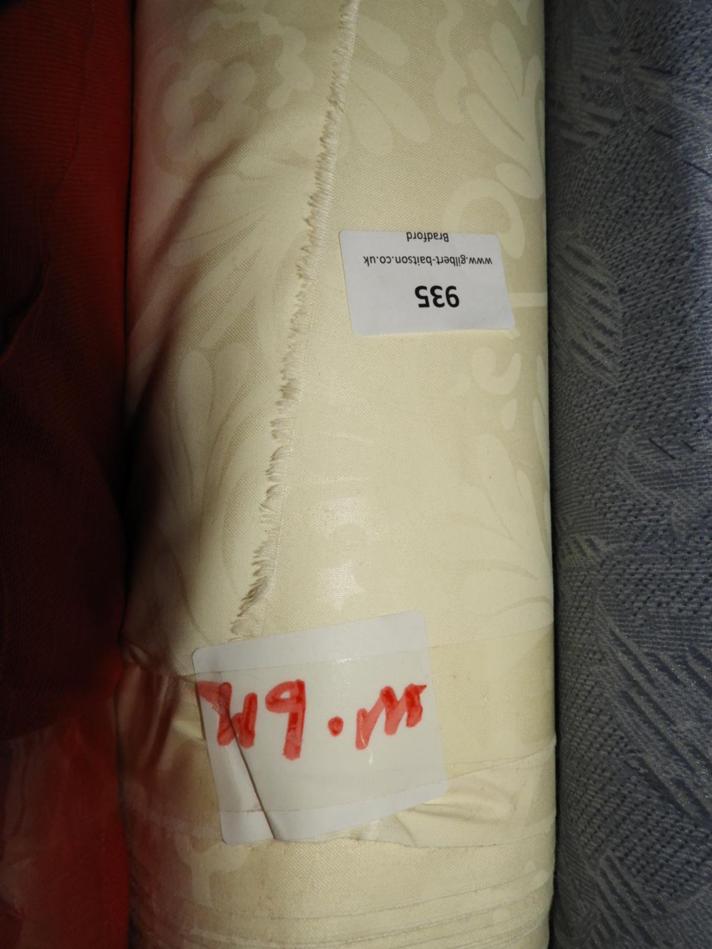 49m Roll of Lemon Self Pattern Fabric