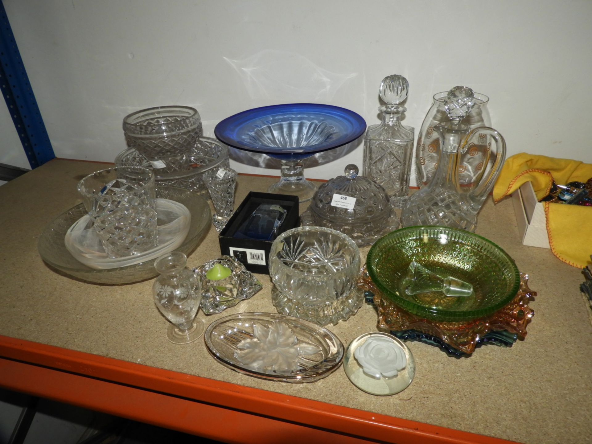 Collection of Glassware Including Football Trophy,