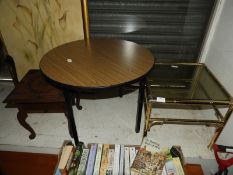 Three Occasional Table Including One Brass & Glass