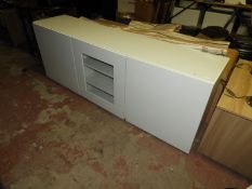 High Gloss White Sideboard Unit with Glass Top