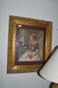 Gilt Framed Embroidered Picture