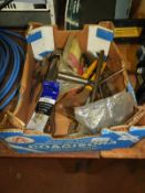 *Box Containing Assorted Hand Tools Including Pop Rivet Gun, Morse Taper Attachments, Lathe Centres,