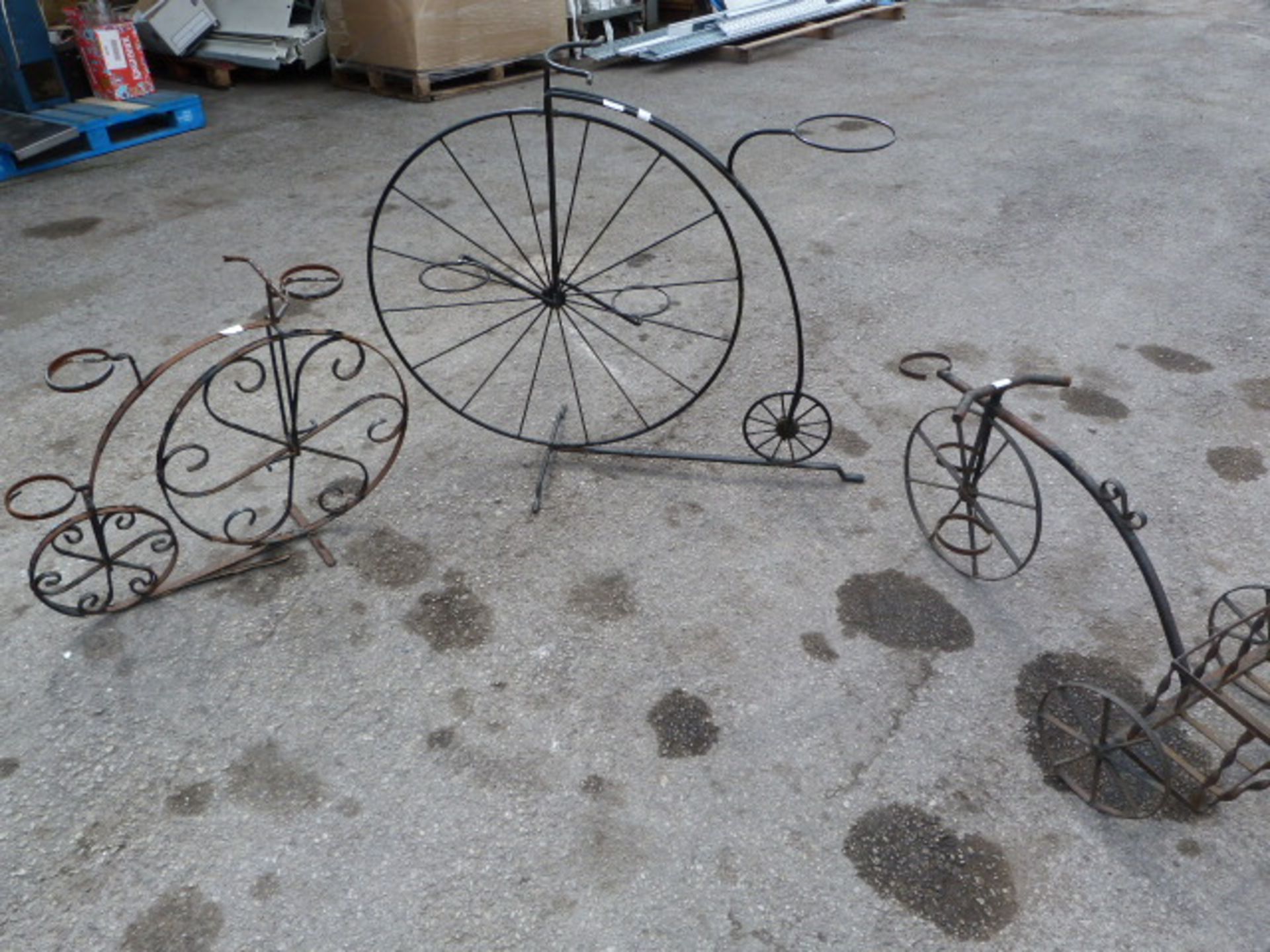 THree Iron Pennyfarthing Plant Stands