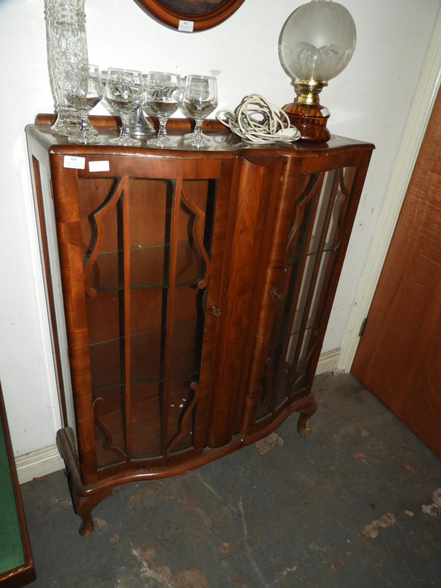 Deco Walnut Display Cabinet