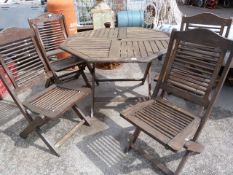 Wooden Garden Table with Four Chairs