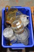 Box Containing Assorted Cut and Moulded Glass, Jug