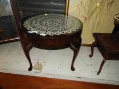 Circular Mahogany Occasional Table with Glass Top