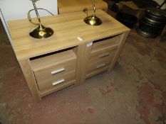 Pair of Two Drawer Bedside Cabinets in Light Oak a