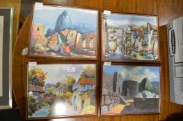 Four Framed Watercolours Depicting South American