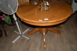 Circular Extending Beech Dining Table on Pedestal