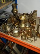 Assorted Brassware Including Bells, Teapots, Vases