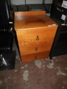 Teak Three Drawer Chest with Drop Handles