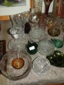 Collection of Glassware Including Ships Decanter,