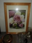Wood Framed Floral Photograph