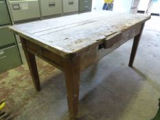 Pine Table with Drawers and Record No.55 Vice
