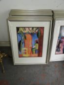 Nine Silver Framed Contemporary Style Prints