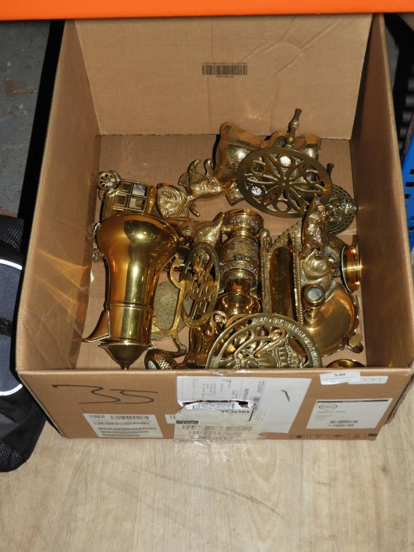 Box of Assorted Brassware