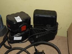 Two Cordless Drill Batteries and Chargers