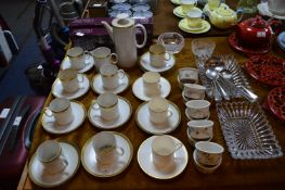 Gold Rimmed Coffee Service, Glass Dishes, Serving