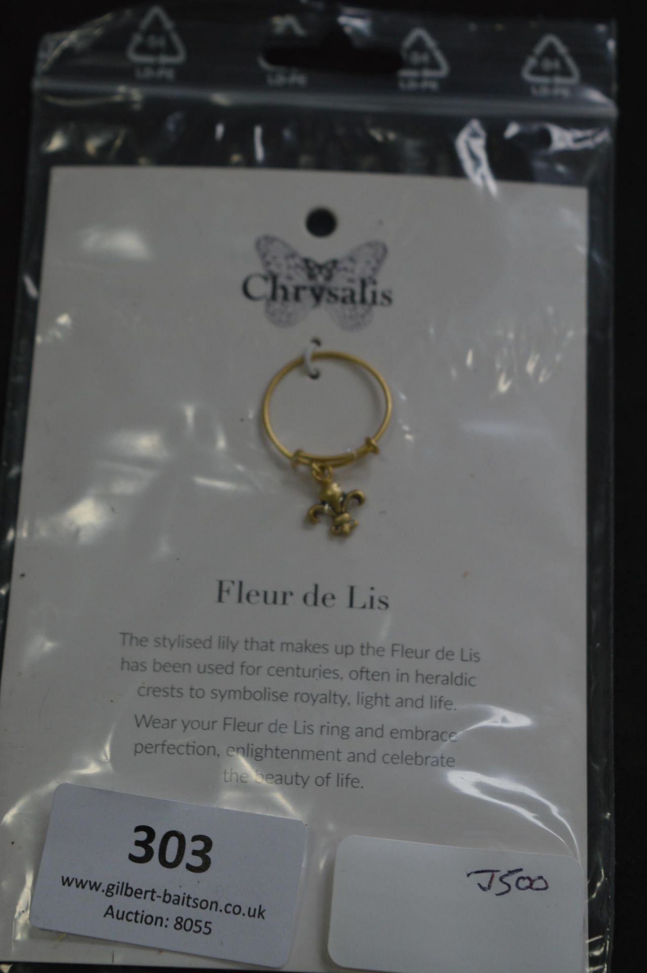 *Chrysalis "Fleur De Lis" Expandable Ring with 14k