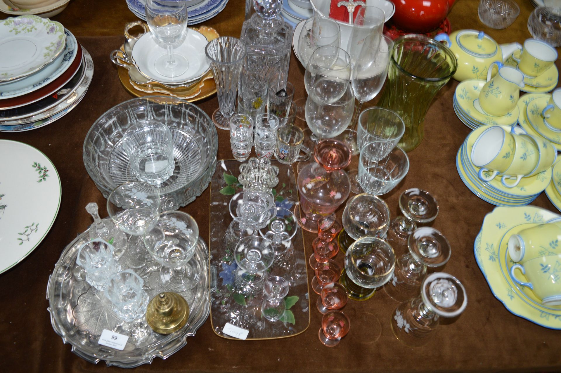 Large Collection of Glassware Including Decanters,