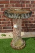 Cast Tree Stump Birdbath