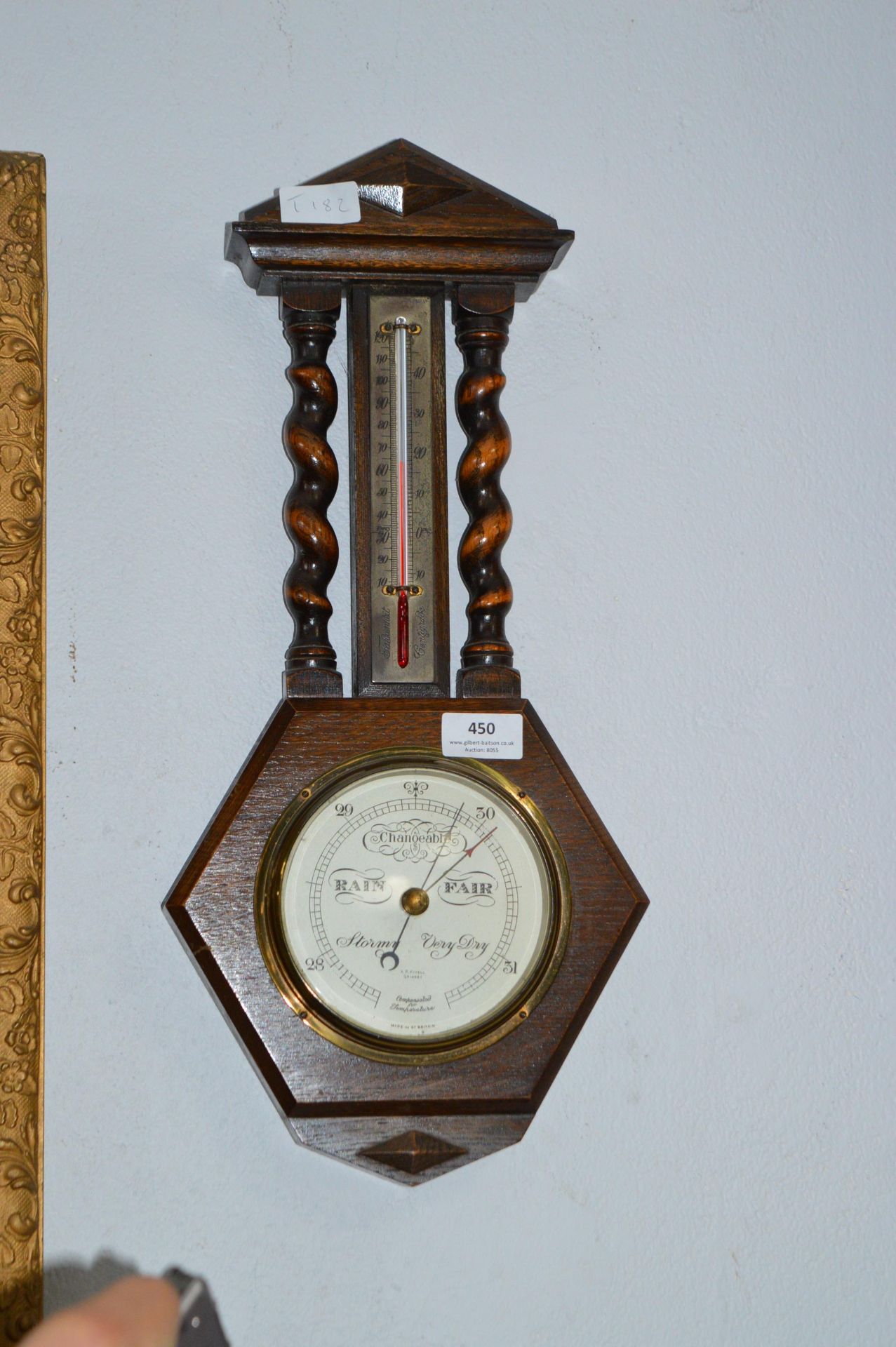 Vintage Oak Wall Mounted Barometer