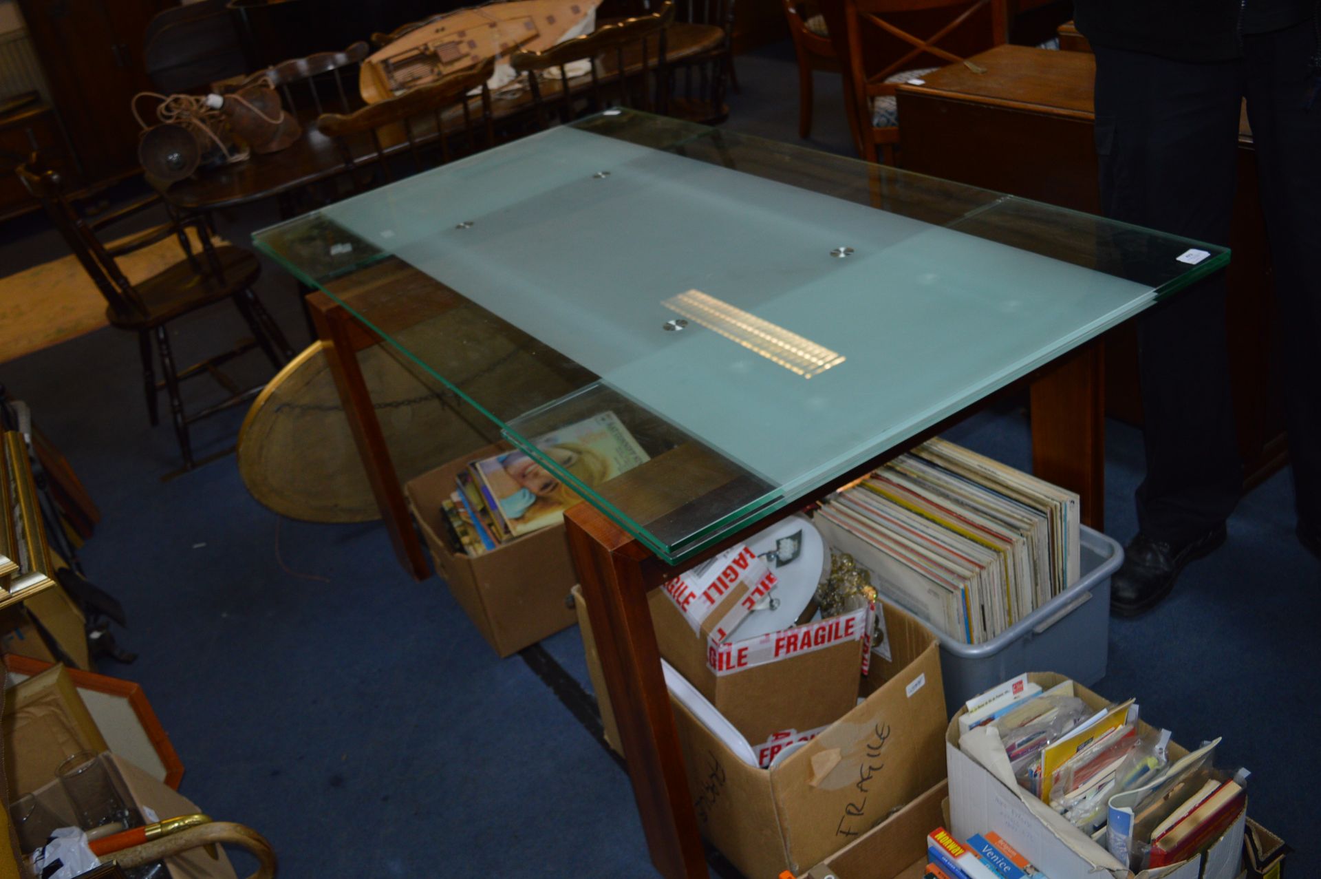 Glass Topped Dining Table