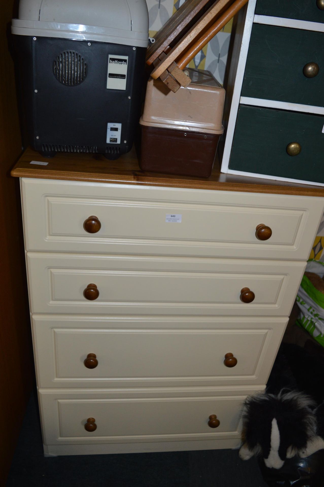 Cream Painted Four Drawer Bedroom Chest