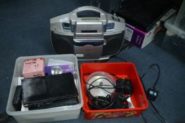 Matsui Portable CD Player and Two Boxes of Assorte