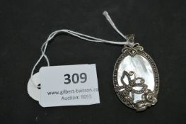 925 Silver Pendant with Butterfly Design and Mothe