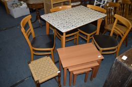 Retro Melamine Topped Kitchen Table with Four Chai