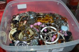 Tub Containing a Quantity of Costume Jewellery