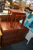 Pair of Three Drawer Bedside Cabinets and a Matchi